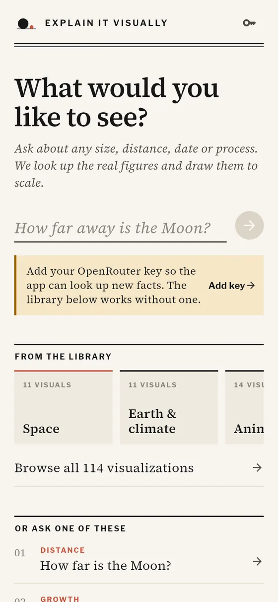 Ask anything, or pick from the library