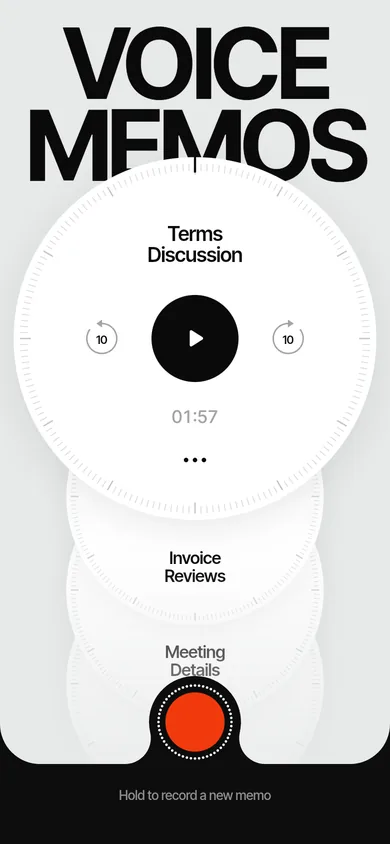 Memo list with the dial player